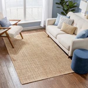Lani Boucle Natural 5 ft. x 7 ft. 6 in. Hand-Woven Jute Farmhouse Solid Pattern Area Rug