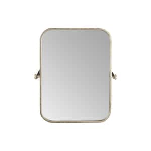 Medium Rectangle Brushed Gold Tilting Casual Mirror (24 in. H x 20.5 in. W)
