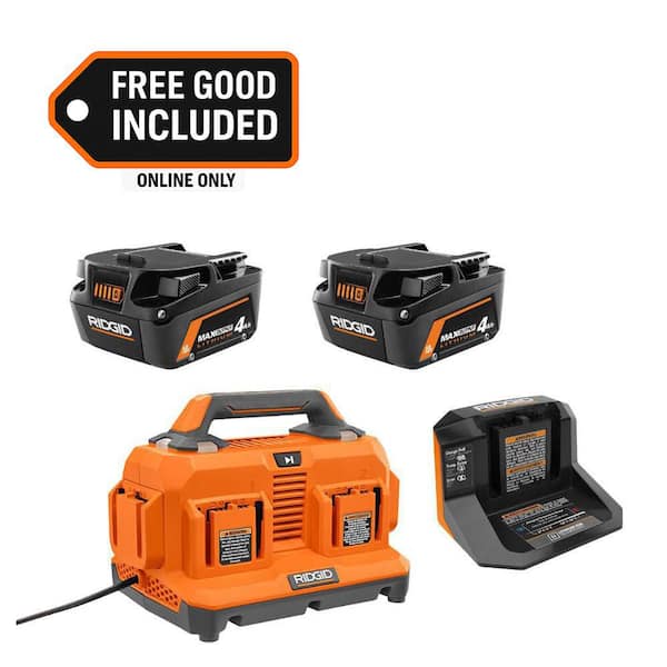 18V MAX Output Starter Kit with (2) 4.0 Ah MAX Output Batteries and Charger with FREE 18V 6-Port Charger