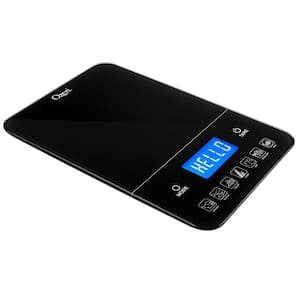 Touch III 22 lbs. (10 kg) Digital Kitchen Scale with Calorie Counter in Black Tempered Glass