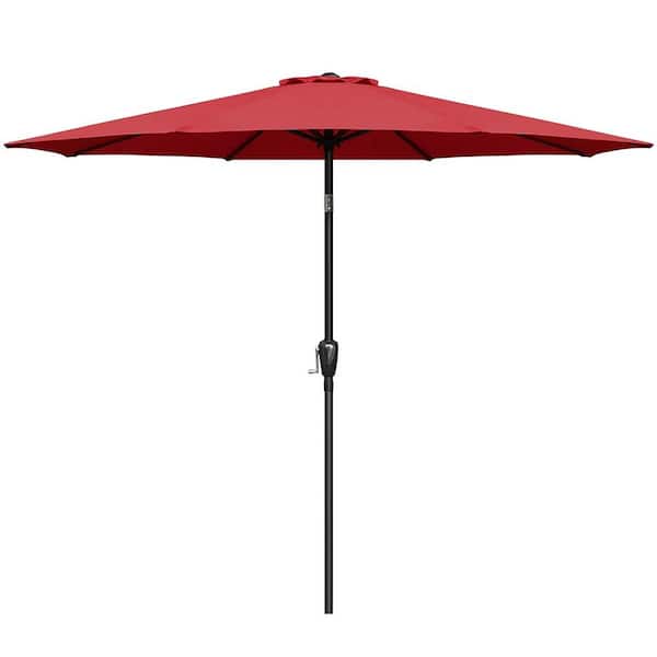 dubbin 9 ft. Steel Market Tilt Patio Umbrella in Red