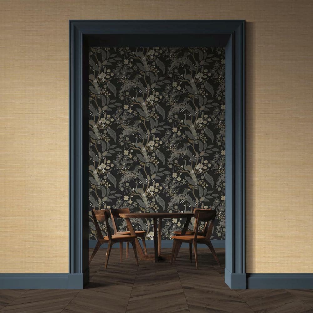 Gold Grasscloth Removable Washable Wallpaper, 36" x 288"