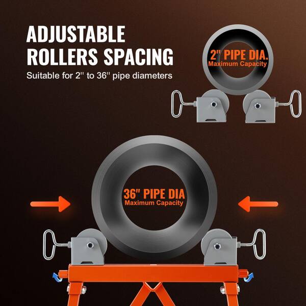 SKYSHALO 2 in. to 36 in. Pipe Stand with Roller Head 2,500 SKYSHALO 2 in. to 36 in. Pipe Stand with Roller Head 2,500