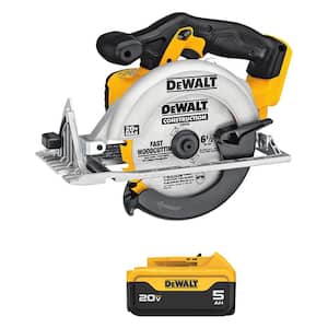 20V Max Lithium-Ion Cordless 6.5 in. Sidewinder Style Circular Saw with 20V Max Premium 5.0Ah Battery Pack
