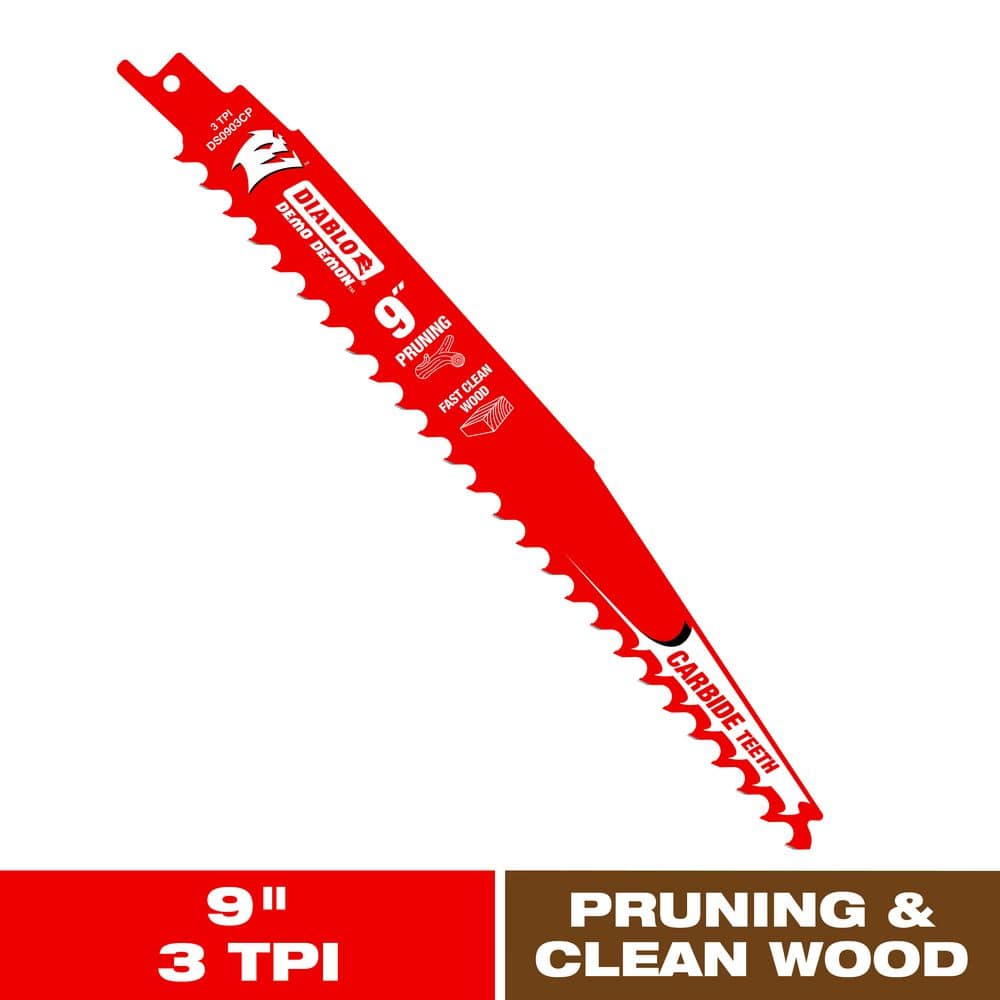 9 in. 3 TPI Demo Demon Carbide Teeth Reciprocating Saw Blade for Pruning and Clean Wood price history on PriceWatchPro