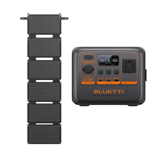 700W Continuous/1050W Peak Output Power Station AC50P LiFePO4 Battery Solar Generator with 60W Solar Panel for Outdoors