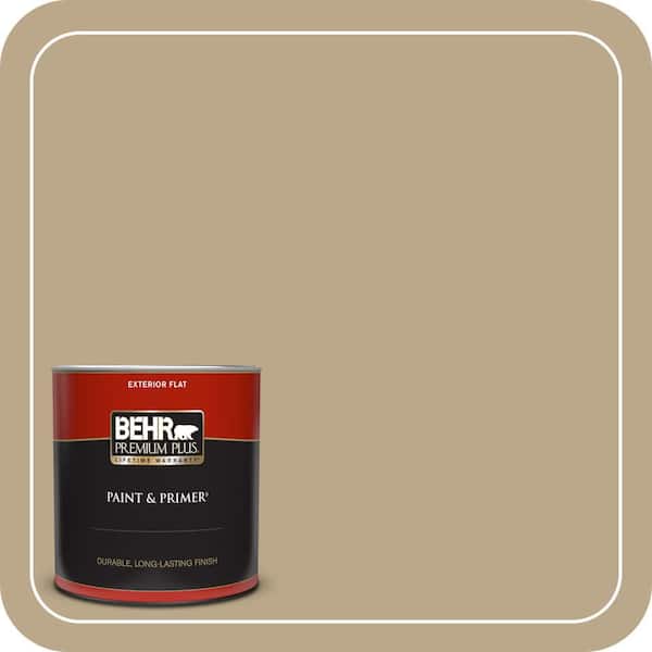 BEHR PREMIUM PLUS 1 qt. Home Decorators Collection #HDC-NT-16 Natural Chamois Flat Exterior Paint & Primer