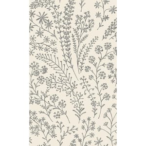 White Leaf Trail Print Non-Woven Paper Paste the Wall Textured Wallpaper 57 sq. ft.