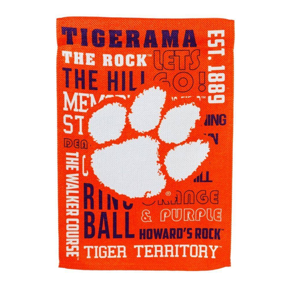 Team Sports America Clemson Applique Garden Flag 28 X 44 for sale online 
