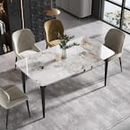 J&E Home 62.99 in. Rectangle Purple Sintered Stone Tabletop