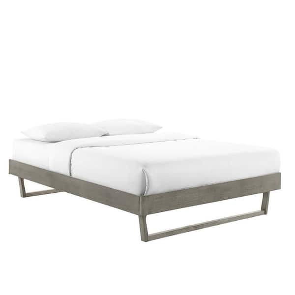 MODWAY Billie in Gray King Wood Platform Bed Frame
