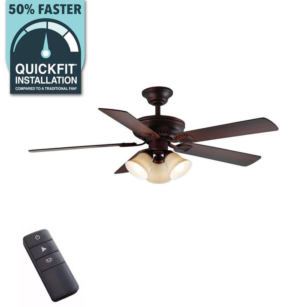 Hampton Bay Campbell 52 Indoor LED Mediterranean Bronze