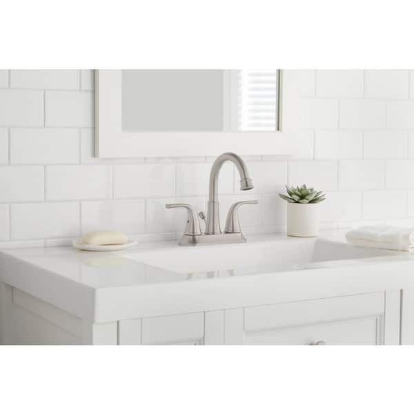 Bettine 4 in. Centerset 2-Handle High-Arc Bathroom Faucet in Brushed Nickel