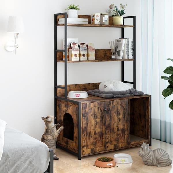 置物 maocat 置物 maocat Okak Modern Bookshelf with Cat Litter Box