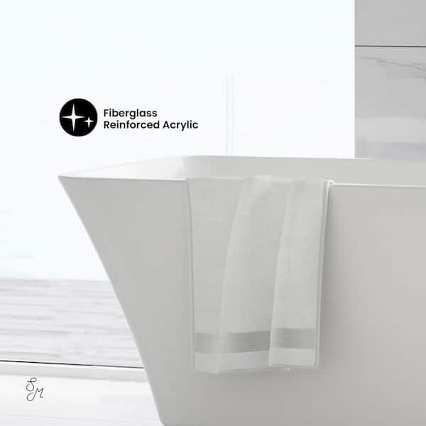 St Tropez 67 in. Acrylic FlatBottom Non-Whirlpool Freestanding Rectangular Soaking Bathtub in White St Tropez 67 in. Acrylic FlatBottom Non-Whirlpool Freestanding Rectangular Soaking Bathtub in White