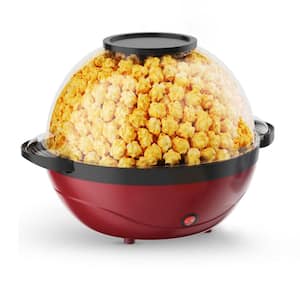 850-Watt 6 oz. Red Stirring Popcorn Machine Popcorn Popper Maker with Nonstick Plate