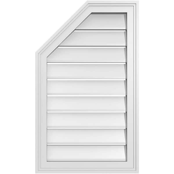 Ekena Millwork 18 in. x 30 in. Octagonal Surface Mount PVC Gable Vent: Functional with Brickmould Frame