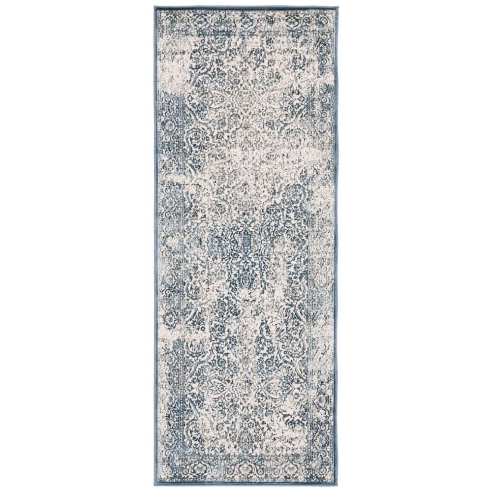 Noble 2 ft. x 6 ft. Blue/Ivory Distressed Oriental Runner Rug price history on PriceWatchPro
