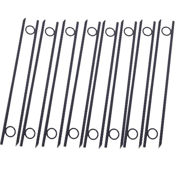 Tidoin 3/8 in. x 18 in. 16-Piece Steel Durable Heavy Duty Tent Canopy Ground Stakes with Angled Ends and 1 in. Loops