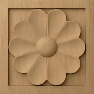 3/4 in. x 3-1/2 in. x 3-1/2 in. Unfinished Wood Lindenwood Medium Medway Rosette