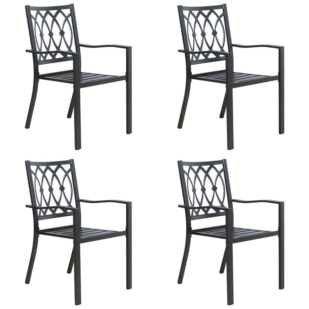 Stackable Metal Steel Outdoor Dining Chair (Set of 4) price history on PriceWatchPro