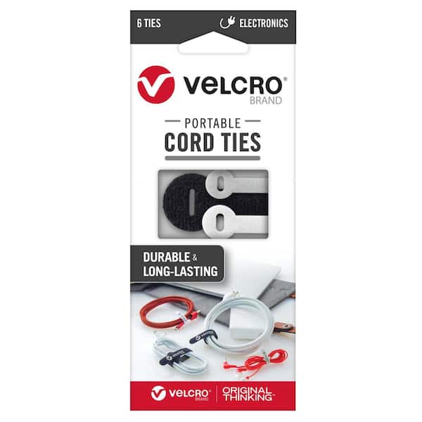 VELCRO 6 ct. 6/24 Portable Cord Ties Assorted 3 sizes 3 Colors