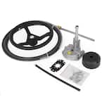 Boat Steering Cable 12 ft. Outboard Steering Cable with 13.5 in. Wheel Mechanical Rotary Steering Kit