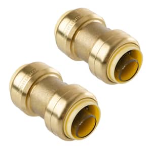 3/4 in. Brass Push- Fit Coupling (2-Pack)