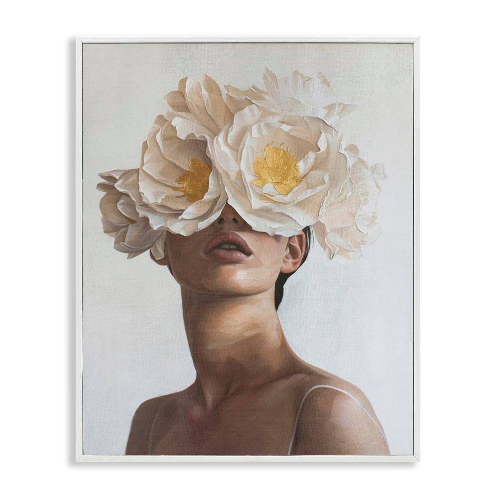 Yellow Flower Lady by Svetlana Aleynikova White Framed People Giclee Art Print 30 in. x 24 in. price history on PriceWatchPro