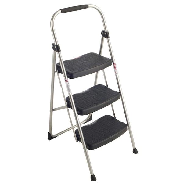 WERNER 3-Step Steel Step Stool Ladder 225 lb. Load Capacity Type II Duty Rating