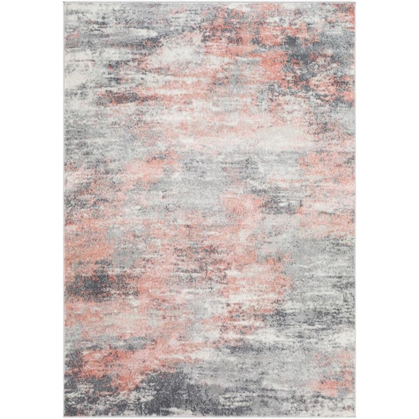 Livabliss Stirlingshire Pink/Gray 5 ft. x 7 ft. Indoor Area Rug