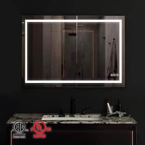40 in. W x 32 in. H Rectangular Frameless LED Light Anti-Fog Wall Bathroom Vanity Mirror with Front Light