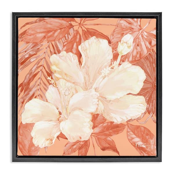 Stupell Industries Hibiscus Flower Bunches by Paul Brent Black Floater Frame Nature Graphic Art Print 25 in. x 25 in.