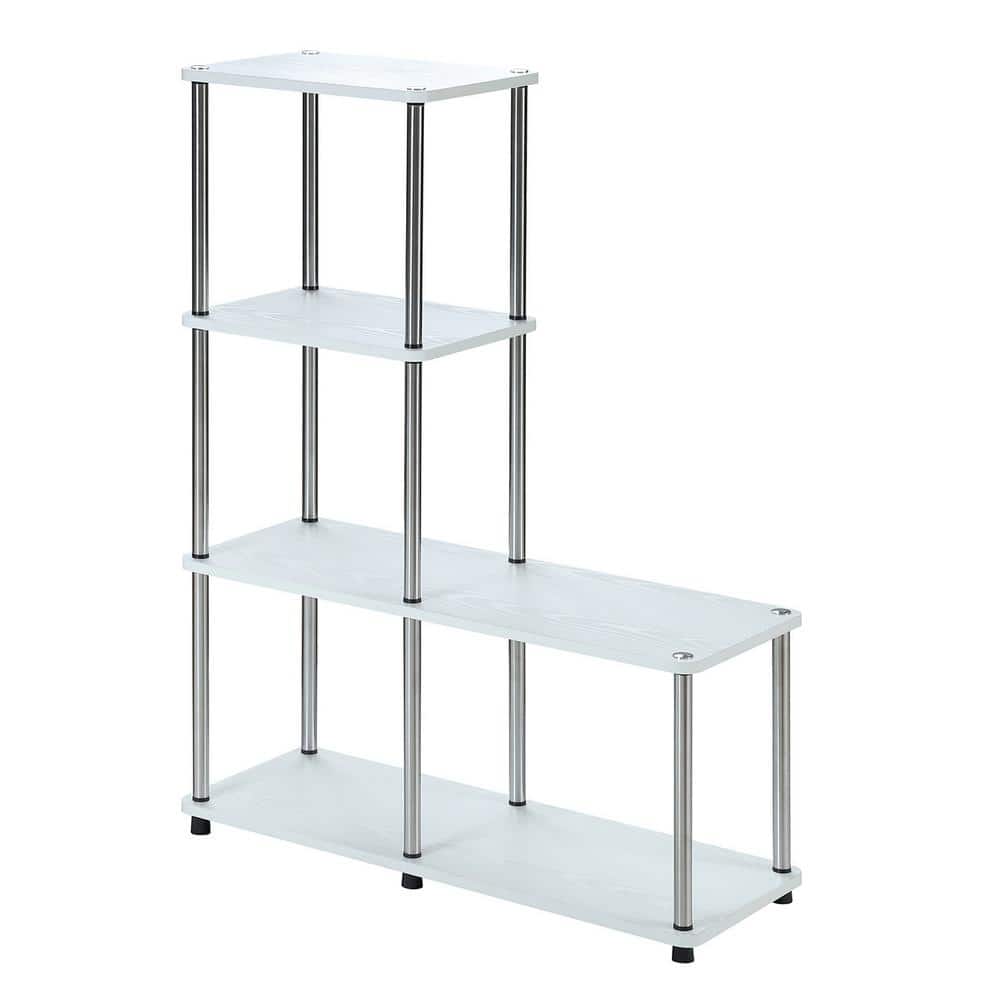 Convenience Concepts Designs2Go 41.75 in. White Particle Board 4-Shelf  Etagere Bookcase with Metal Frame R5-208 The Home Depot