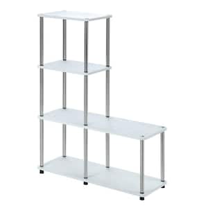 Designs2Go 41.75 in. White Particle Board 4-Shelf Etagere Bookcase with Metal Frame