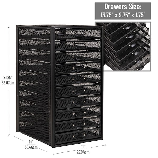 Mind Reader 14 in. W x 21.25 in. H x 10.75 in. D Black Metal 10