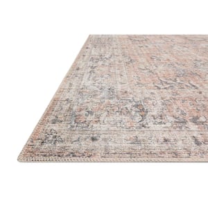 Skye Blush/Grey 2 ft. 6 in. x 7 ft. 6 in. Traditional Polyester Pile Runner Rug