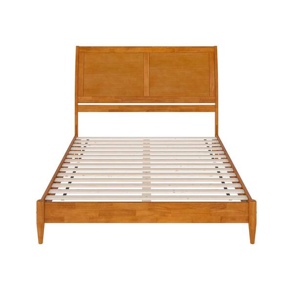 AFI Valencia Light Toffee Natural Bronze Solid Wood Frame Queen Low Profile Platform Bed