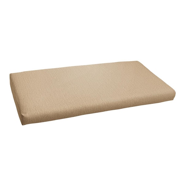 1101Design 55 x 18 Indoor/Outdoor Round Front Bench Cushion in Sunbrella Canvas Fawn