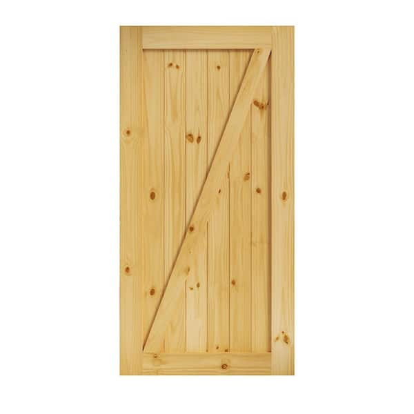 42 in. x 84 in. Z-Shape Knotty Pine Interior Barn Door Slab