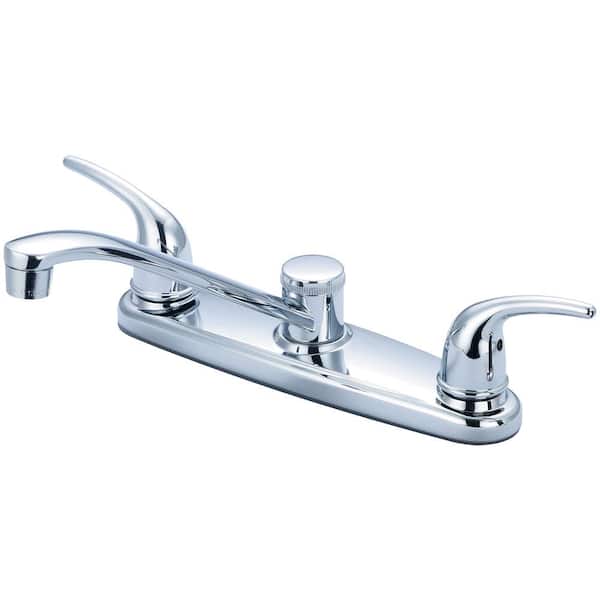 Double-Handle Standard Kitchen Faucet in Polished Chrome