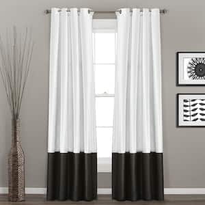 Prima Window Curtain Panels Black/White 54X108 Set