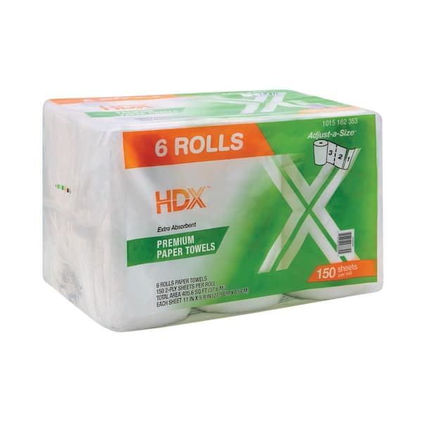 Premium Adjust-A-Size Paper Towel Rolls (150-Sheets Per Roll 6-Rolls)