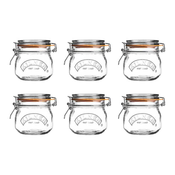 Clip Top Glass Round Clip Top Jar 17 oz. - (Set of 6)