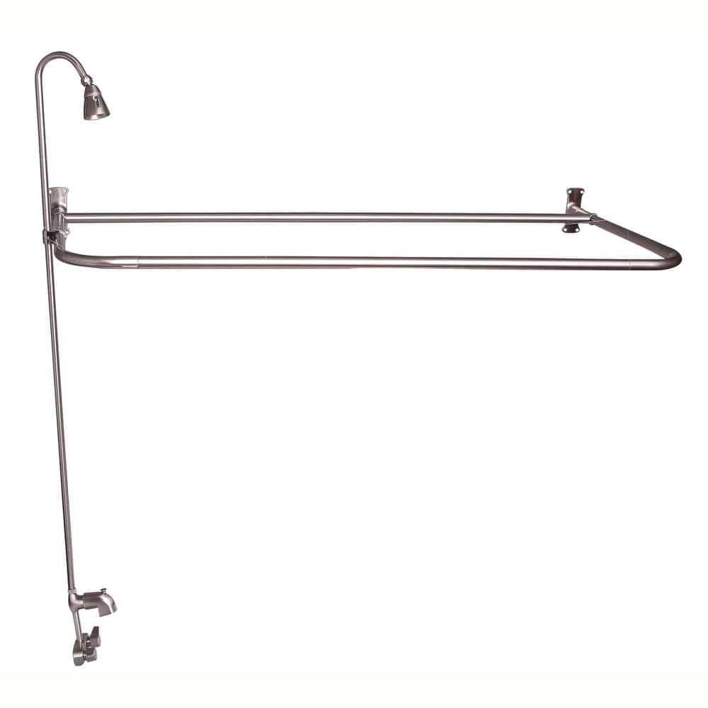 Polished Nickel Wall Mounted Clawfoot Tub Faucet with Showerhead