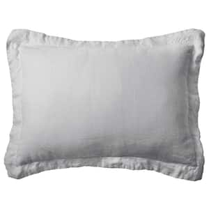 Washed Linen Light Grey Flange 26 in. x 20 in. Standard Sham