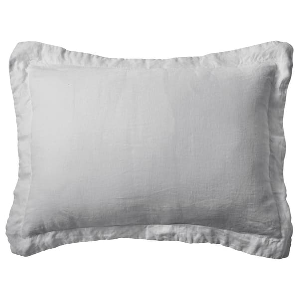 Levtex Home Washed Linen Square Pillow Cover, Set of 2 - Light Grey