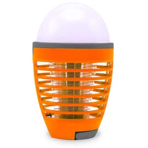 7 in. White 2-in-1 Rechargeable Bug Zapper, Mosquito Killer Light Bulb for Indoor and Outdoor
