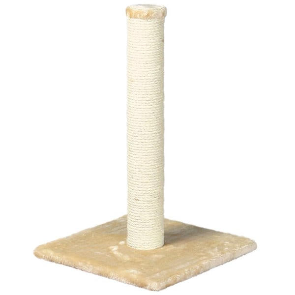 TRIXIE Parla Cat Scratching Post : For Indoor Cats : Plush Covered Base and Sisal Post : Beige : 24 inches Tall