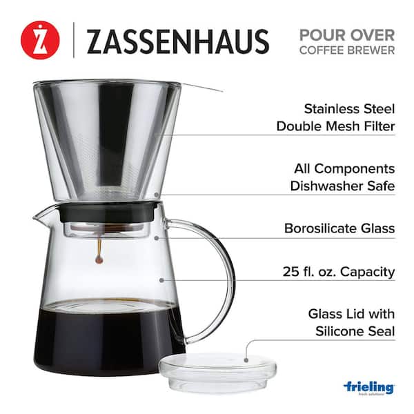 ZASSENHAUS  Worker 6-Cup Glass Coffee Maker, borosilicate glass, 25 fl.  oz. M045048 - The Home Depot